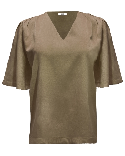 V-HALS TOP LAUREN TAUPE