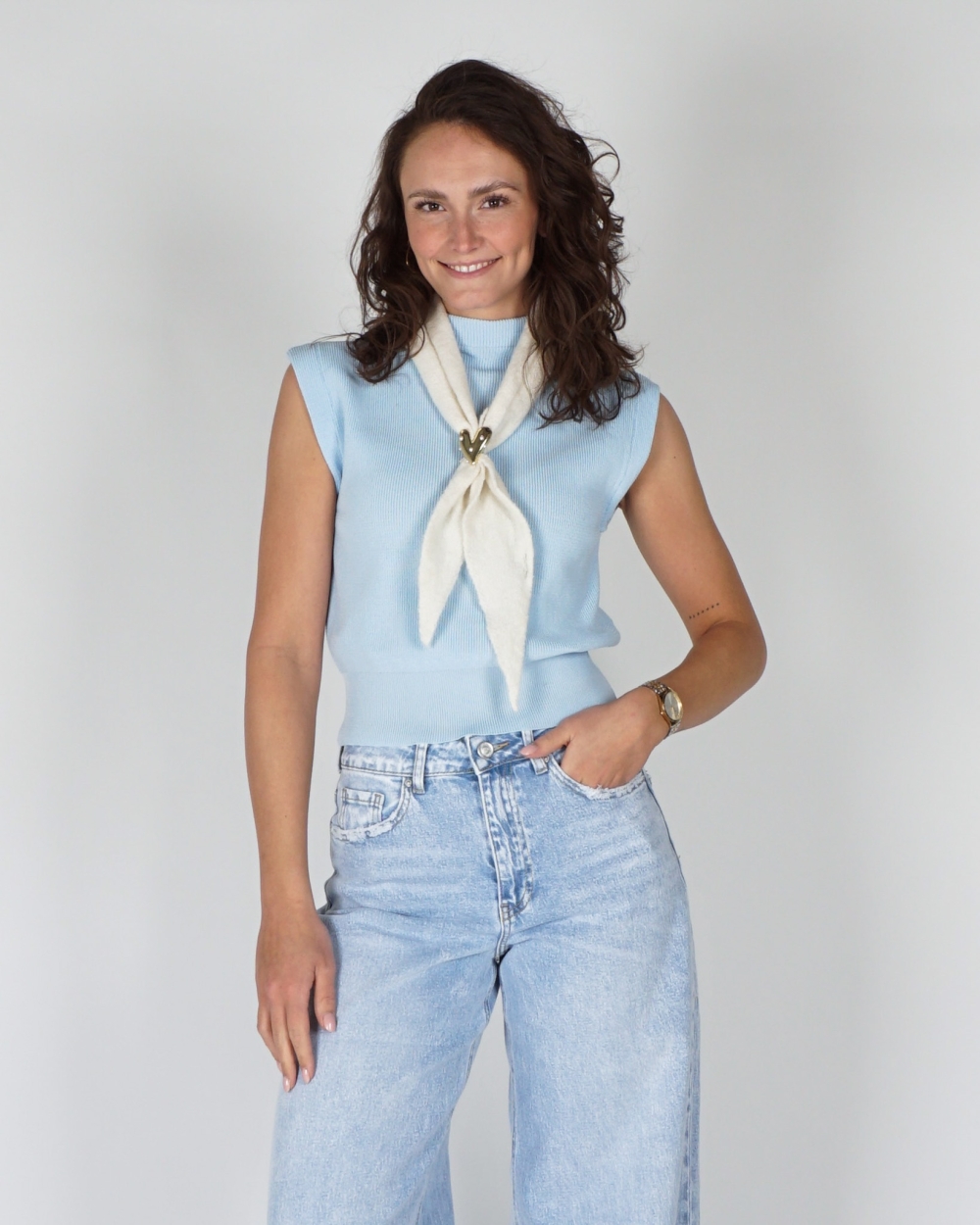 SPENCER TOP BLAUW