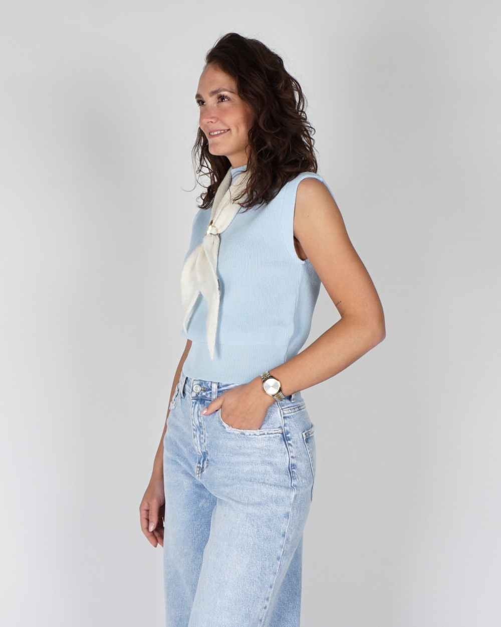SPENCER TOP BLAUW