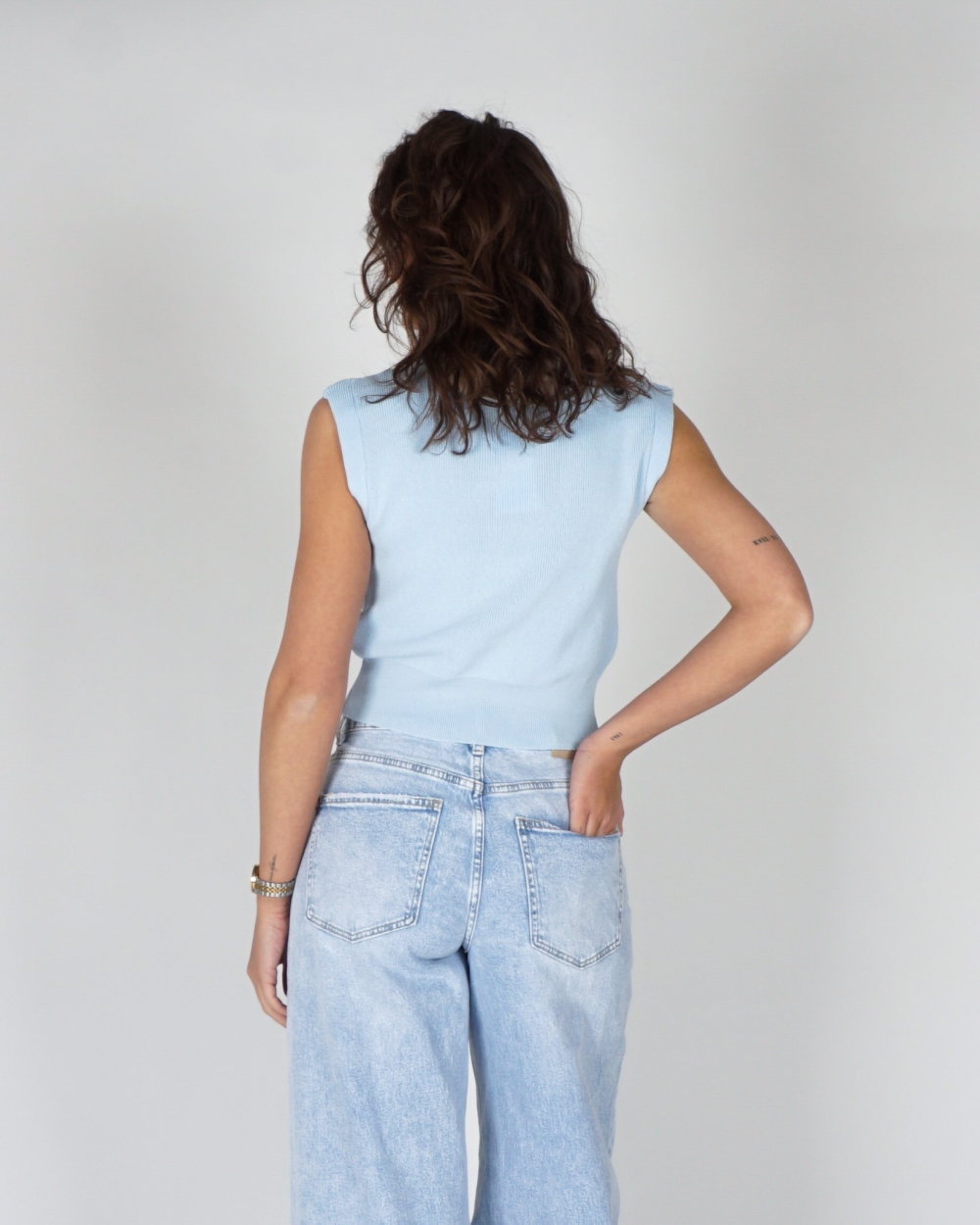 SPENCER TOP BLAUW