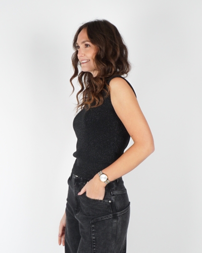Gossip SPENCER TOP LUREX ZWART