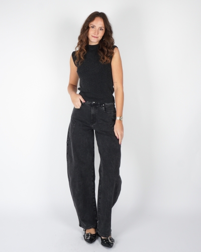SPENCER TOP LUREX ZWART