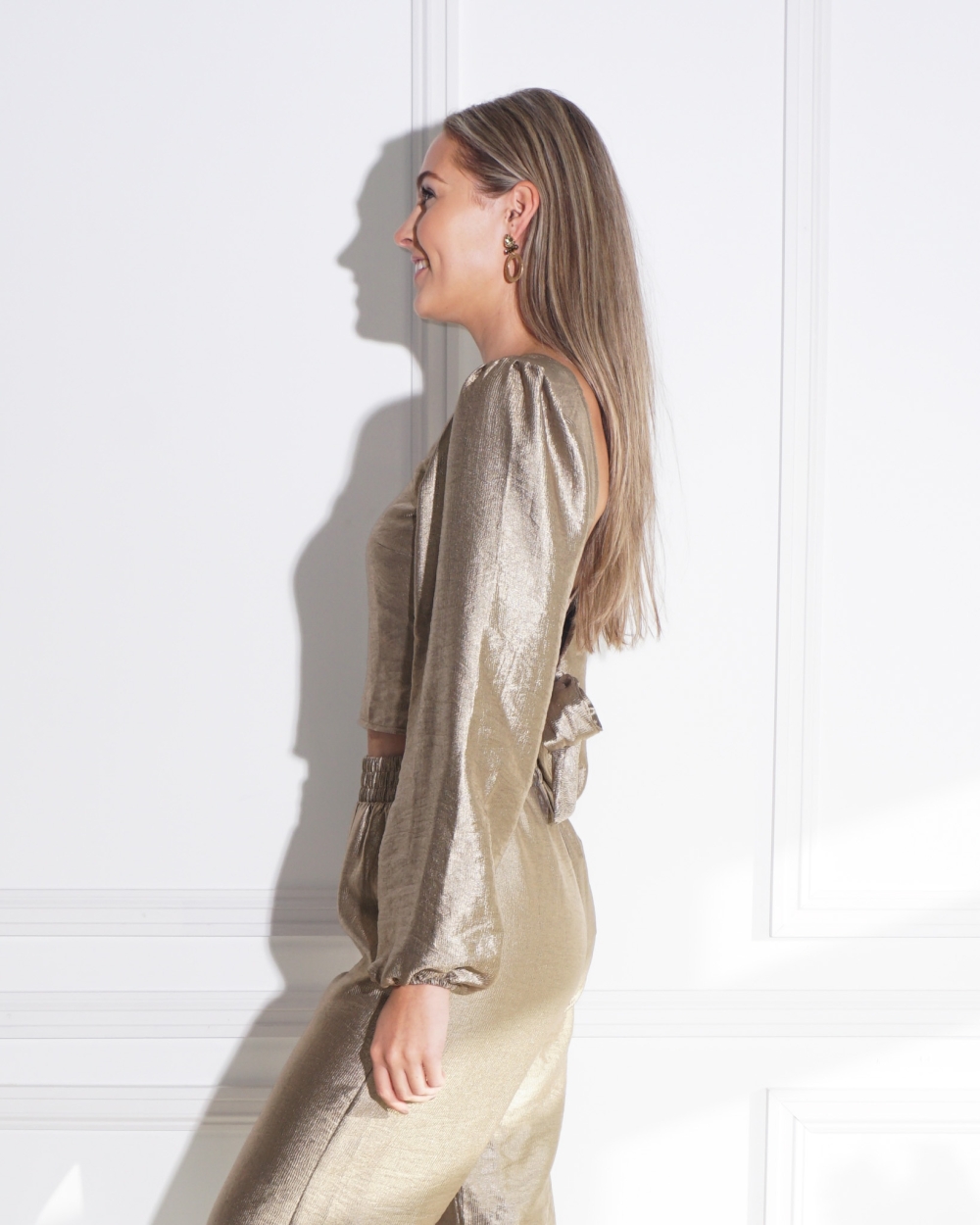 BRONZEN TOP MET STRIK