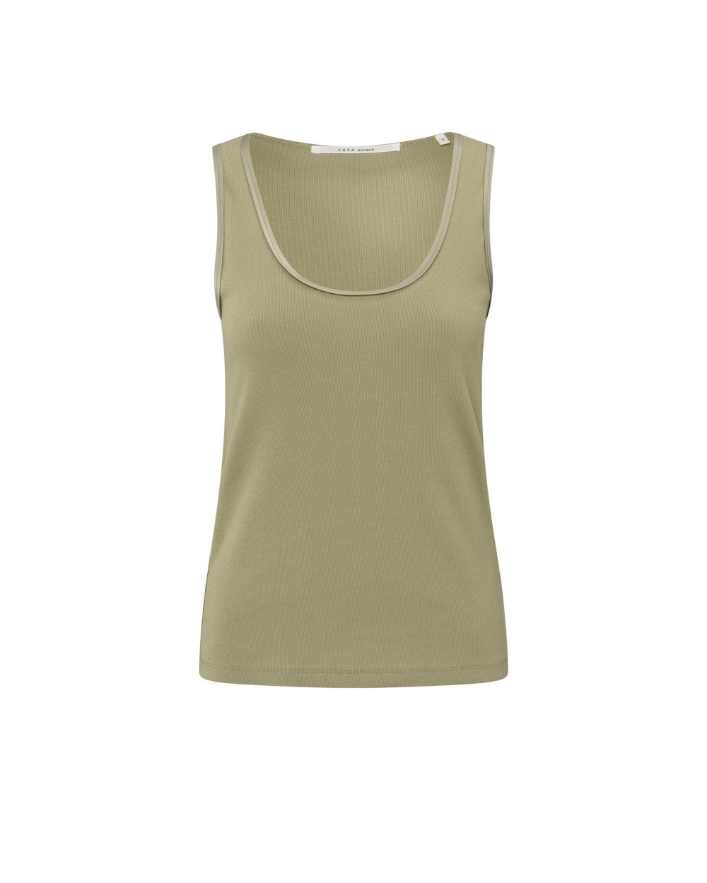 GERIBD SINGLET MET GLANZENDE RANDJES GROEN