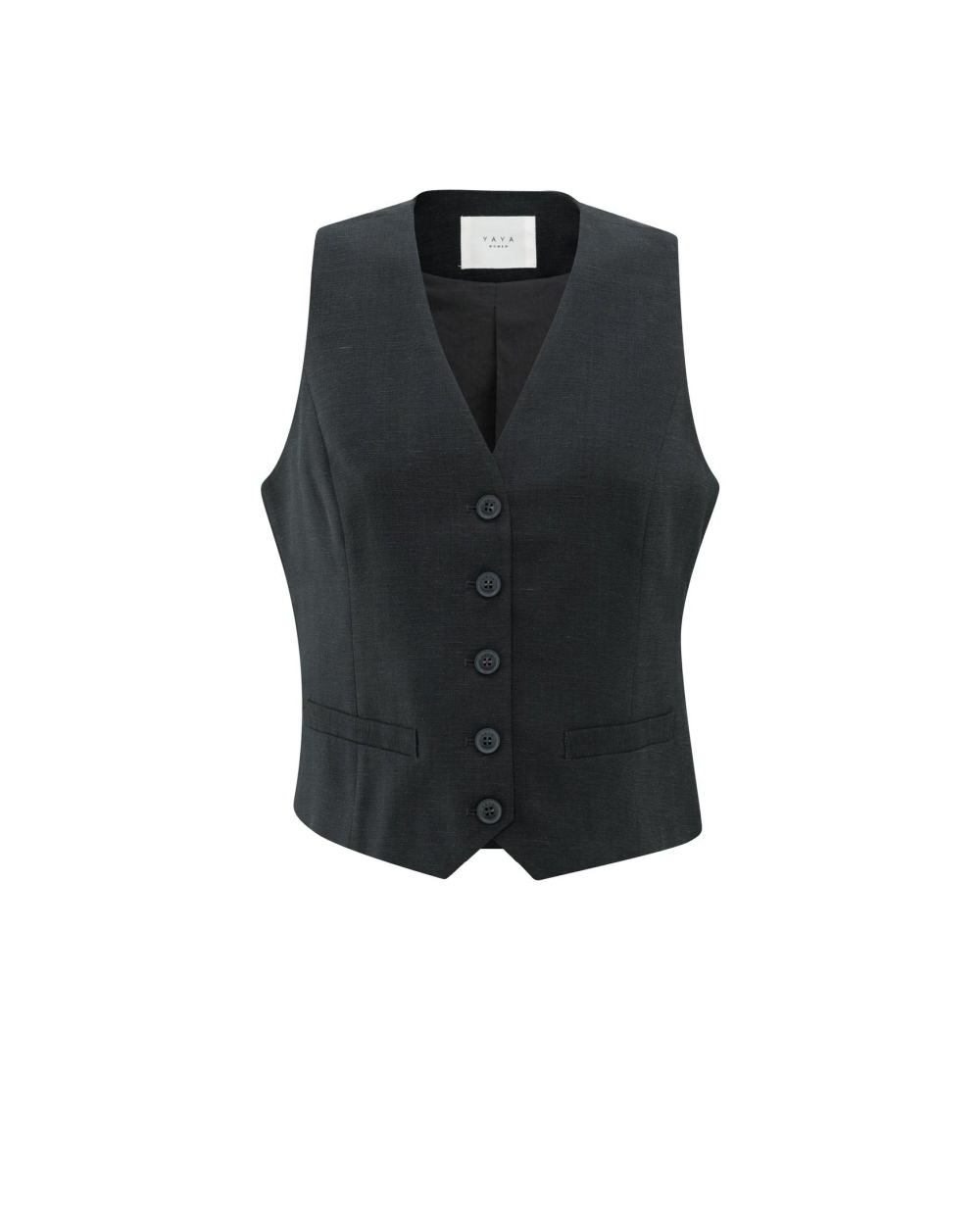 GILET LINNENMIX MET KNOOPSLUITING