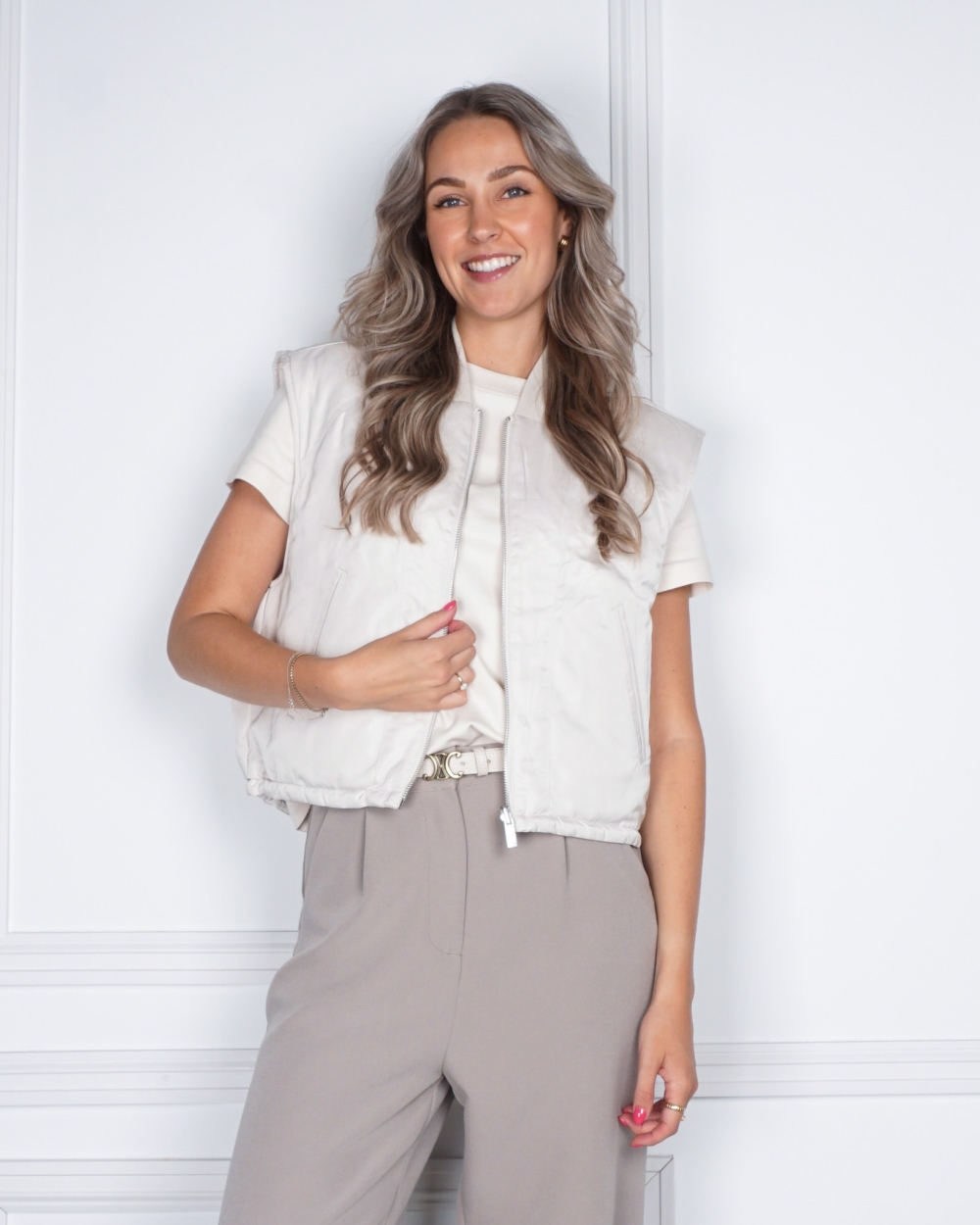 REVERSIBLE BODYWARMER ECRU
