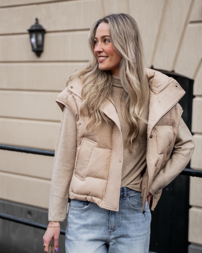 OVERSIZED BODYWARMER CAMEL