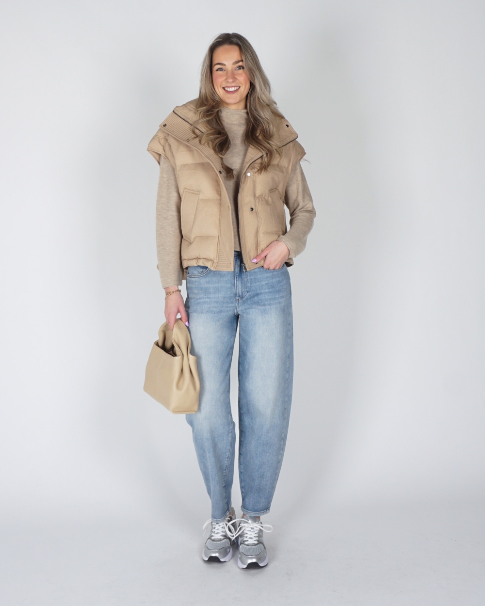 OVERSIZED BODYWARMER CAMEL