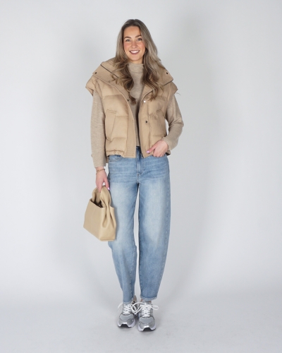 OVERSIZED BODYWARMER CAMEL