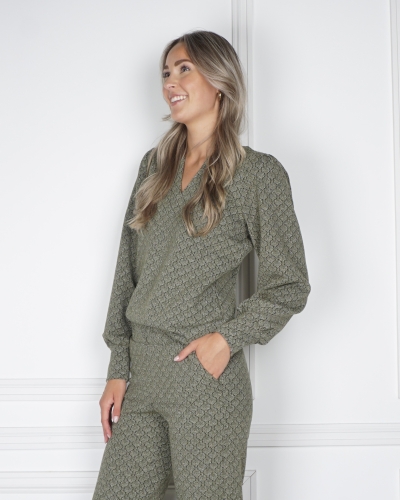 Geisha GEISHA BLOUSE MET PRINT GROEN
