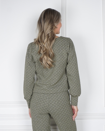 GEISHA BLOUSE MET PRINT GROEN