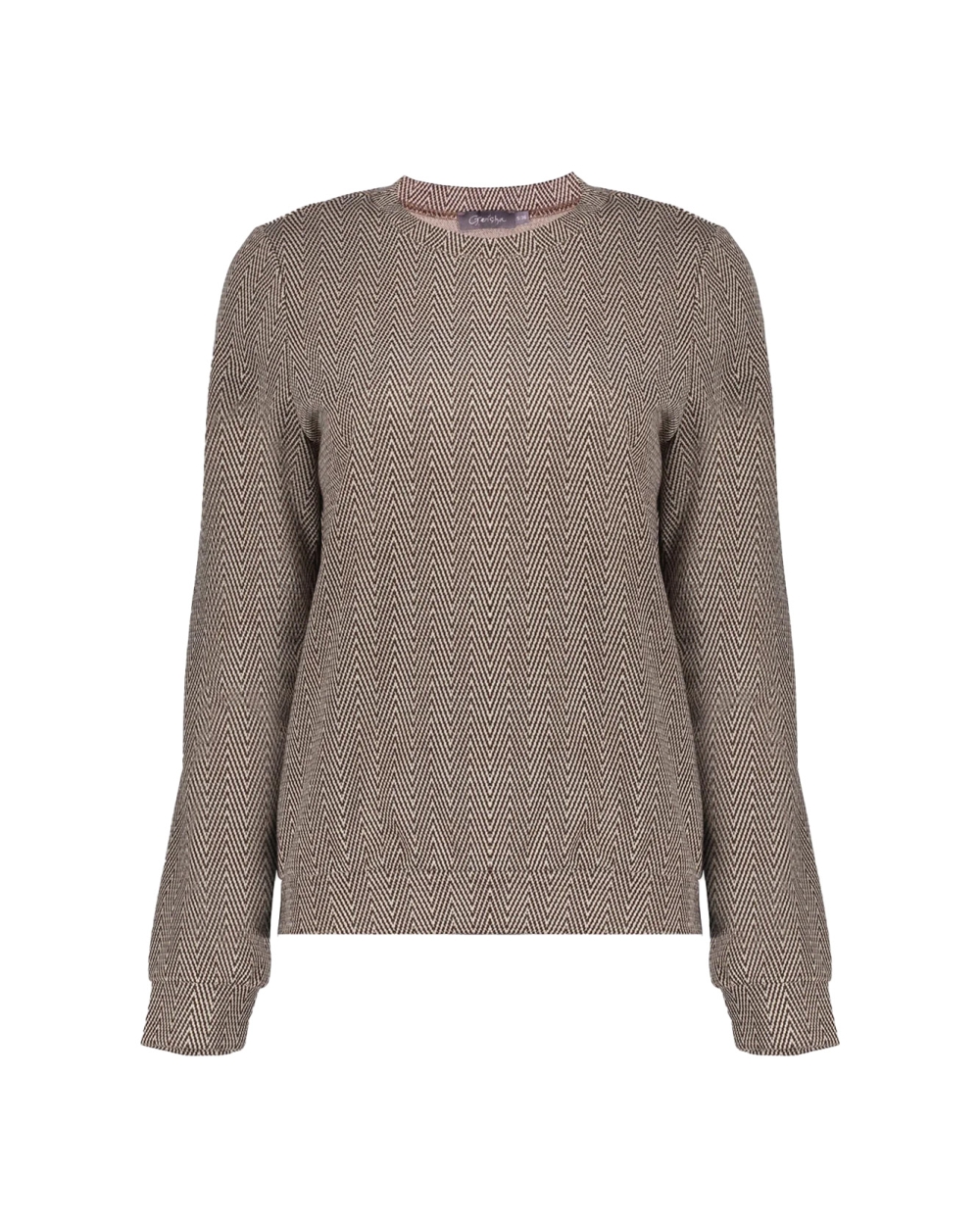 TOP MET ZIGZAGPATROON BRUIN