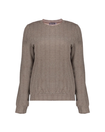 TOP MET ZIGZAGPATROON BRUIN