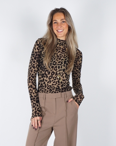 Geisha LEOPARD MESH TOP