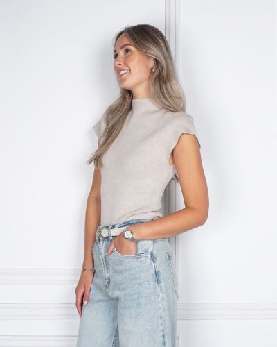 Gossip TOP BABY RIB BEIGE