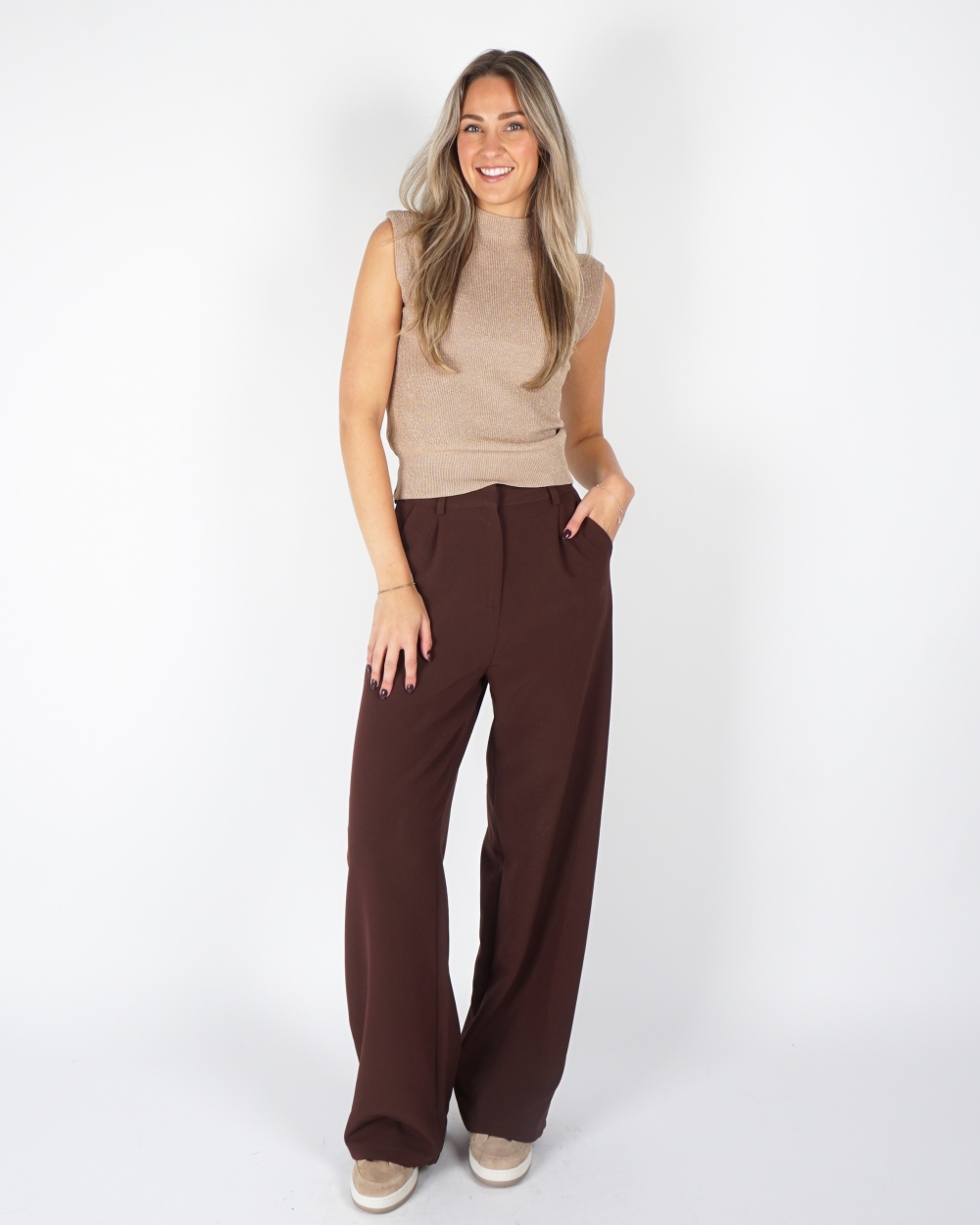 SPENCER TOP LUREX TAUPE