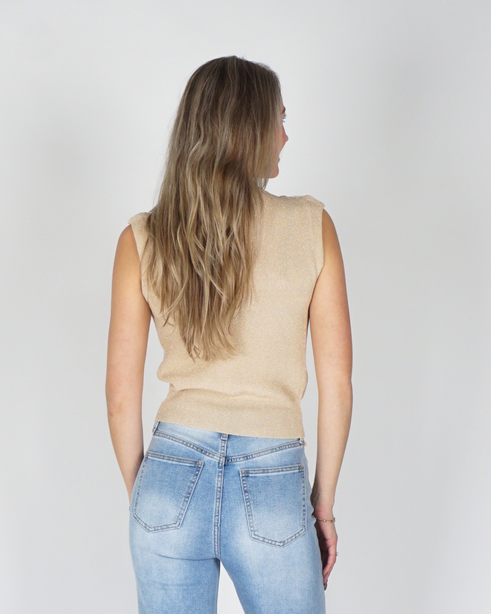 SPENCER TOP LUREX BEIGE