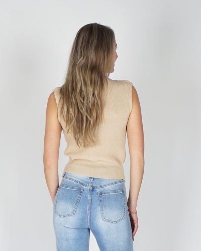 SPENCER TOP LUREX BEIGE
