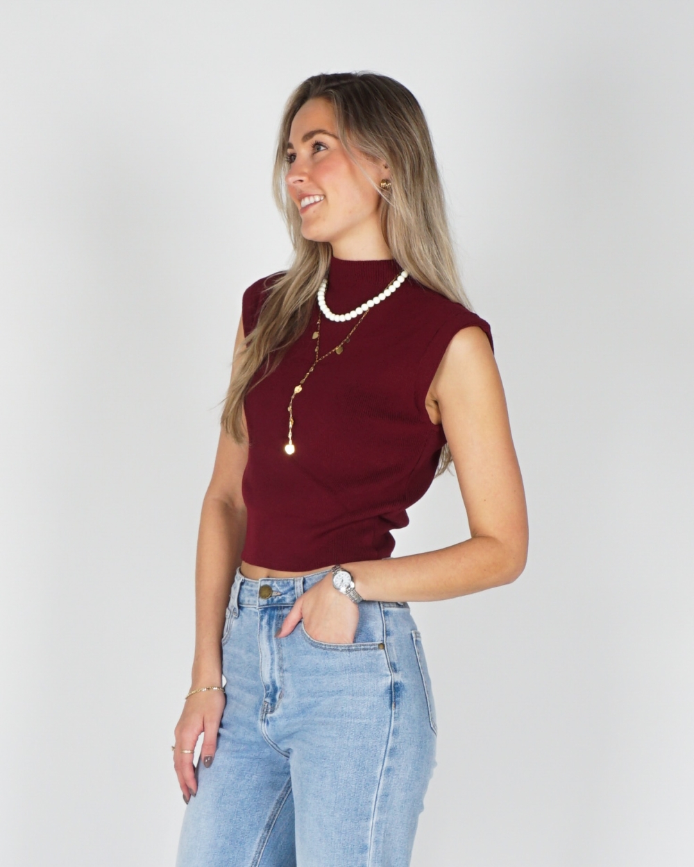 SPENCER TOP DONKERROOD