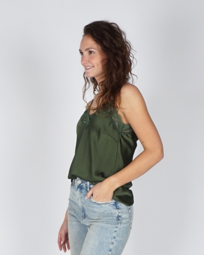 TOP MET KANT LOU ARMY GROEN