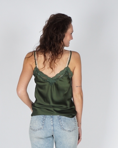 TOP MET KANT LOU ARMY GROEN