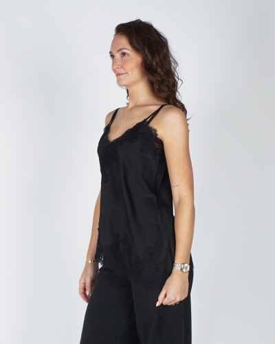Neo Noir 167409-100 LACE TOP VOILE