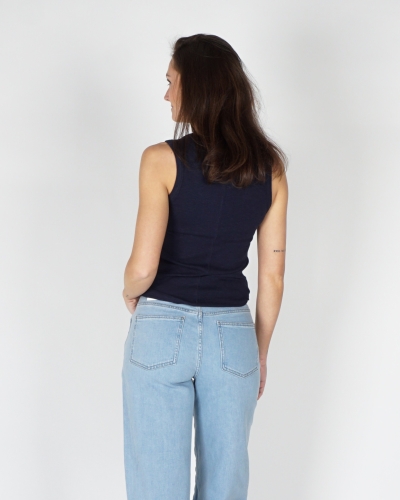 GERIBD SINGLET TOP DONKER BLAUW