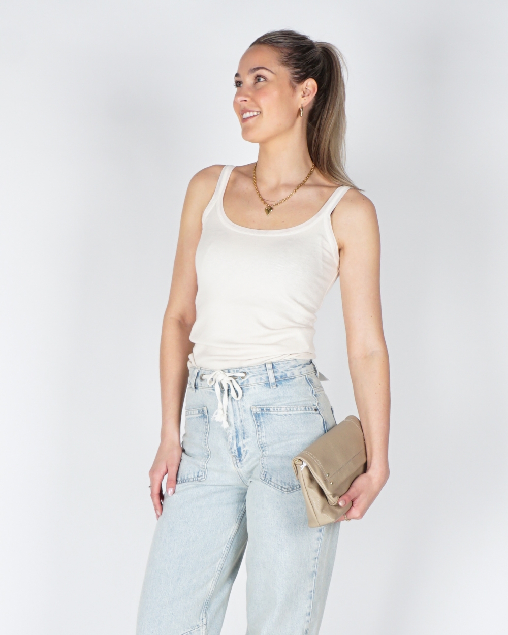 SINGLET MET MESH BEIGE