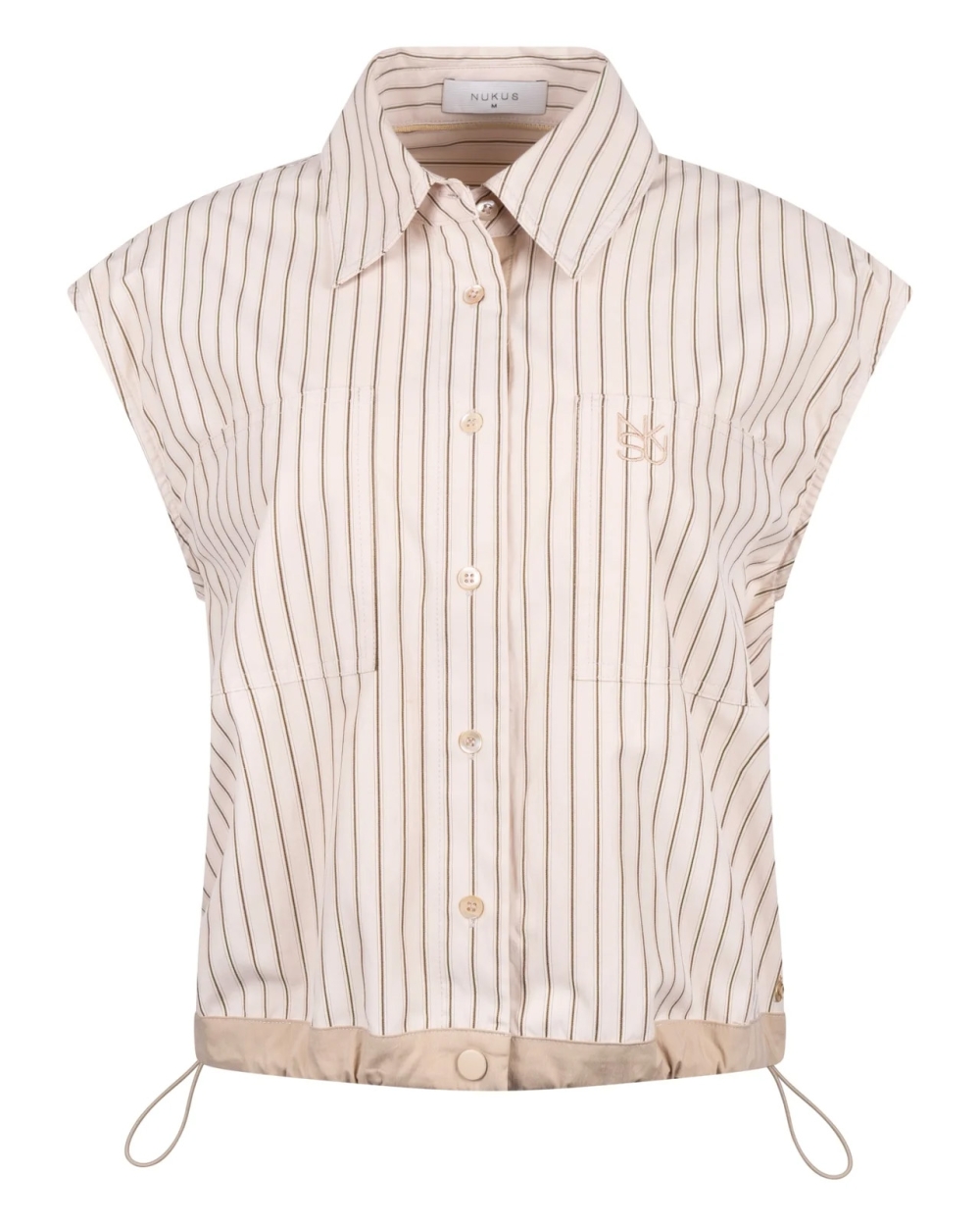GESTREEPTE BLOUSE TOP ABBY BEIGE
