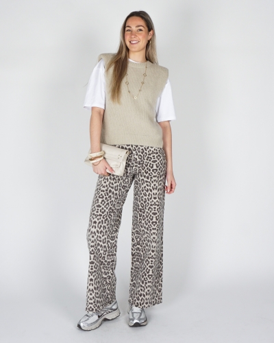 GEBREIDE SPENCER TOP BEIGE