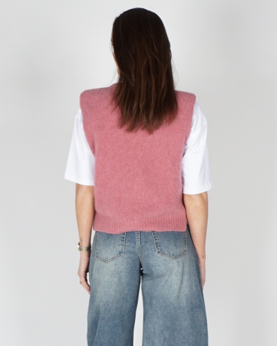 GEBREIDE SPENCER TOP ROZE