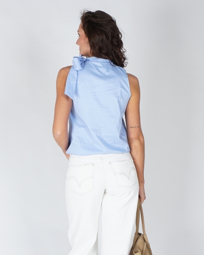 TOP VEDA POPLIN LICHT BLAUW