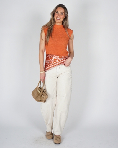 SPENCER TOP LUREX ORANJE