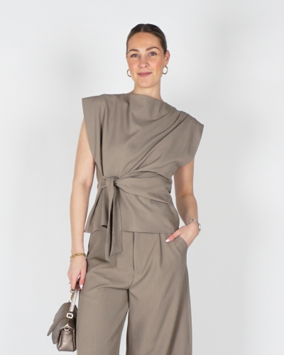 Gossip TOP MET KNOOP BRITT TAUPE