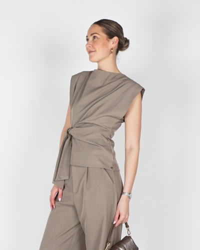 Gossip TOP MET KNOOP BRITT TAUPE