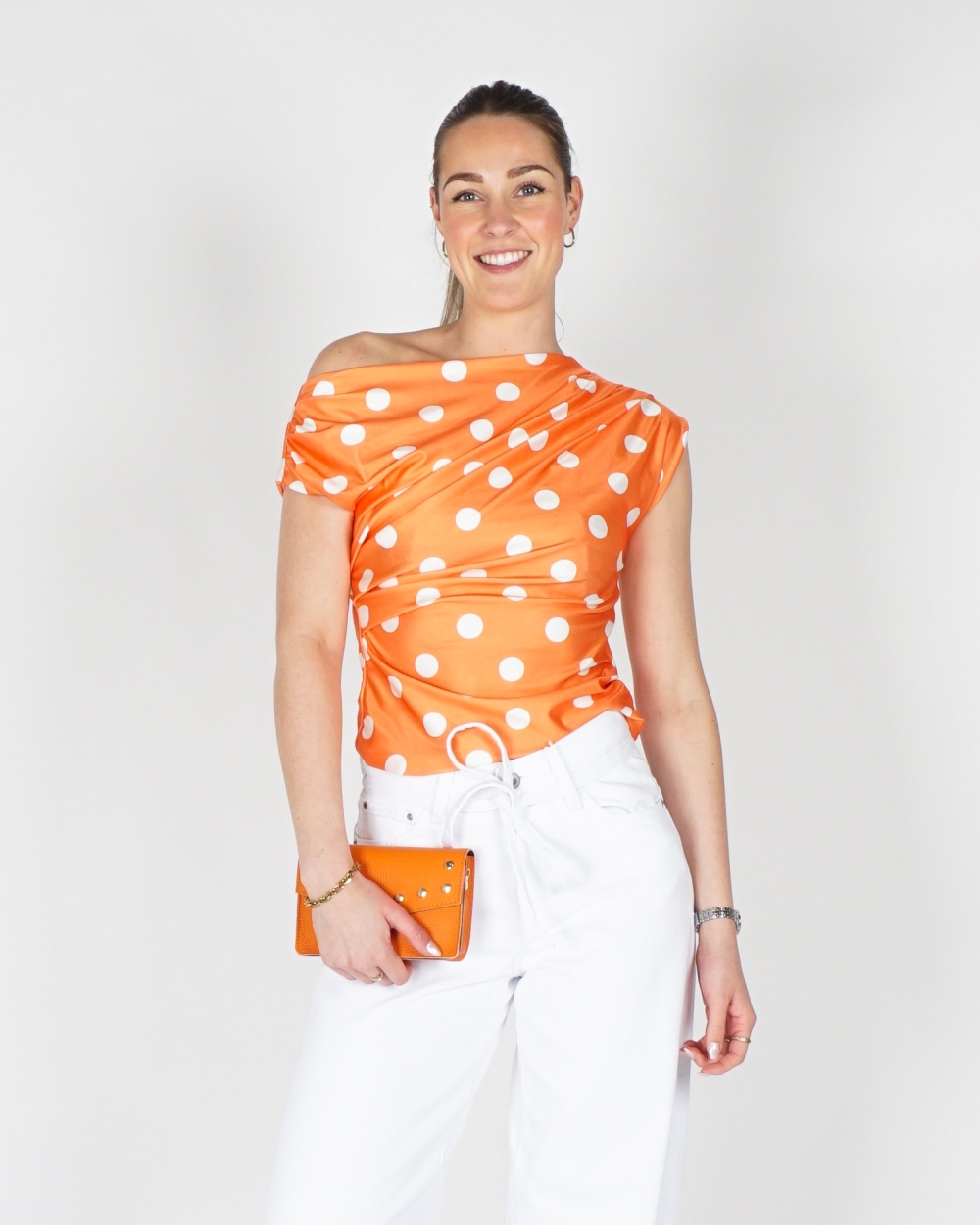 POLKADOT TOP ORANJE