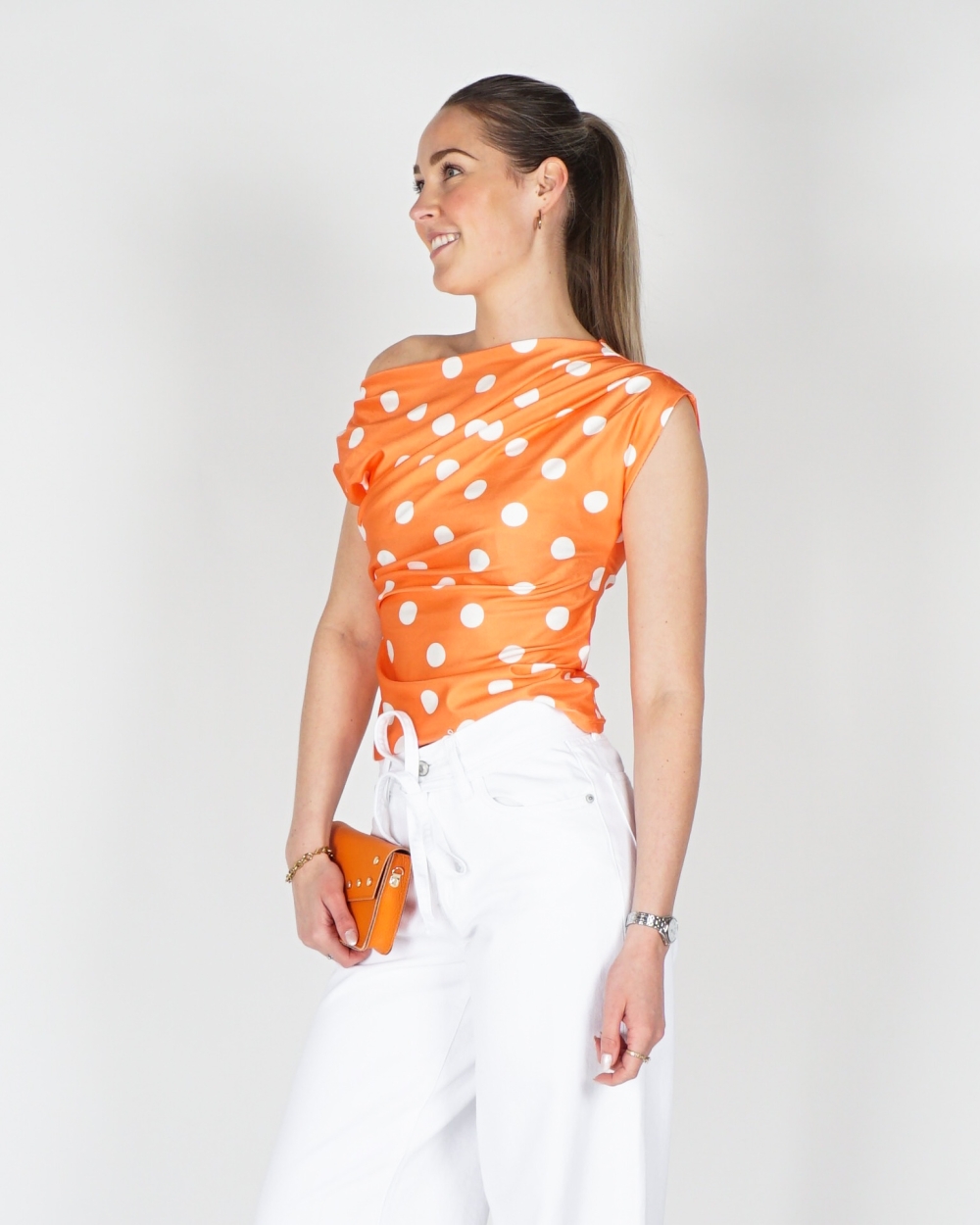 POLKADOT TOP ORANJE