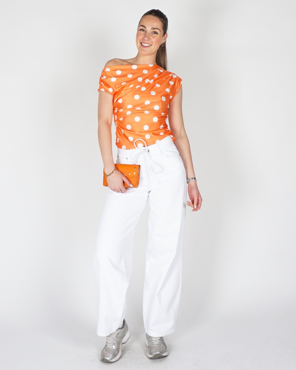 POLKADOT TOP ORANJE