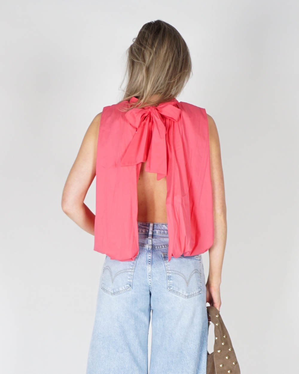 BALLON TOP MET STRIK ROZE