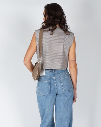 GERUIT GILET MET SCHOUDERVULLINGEN BEIGE