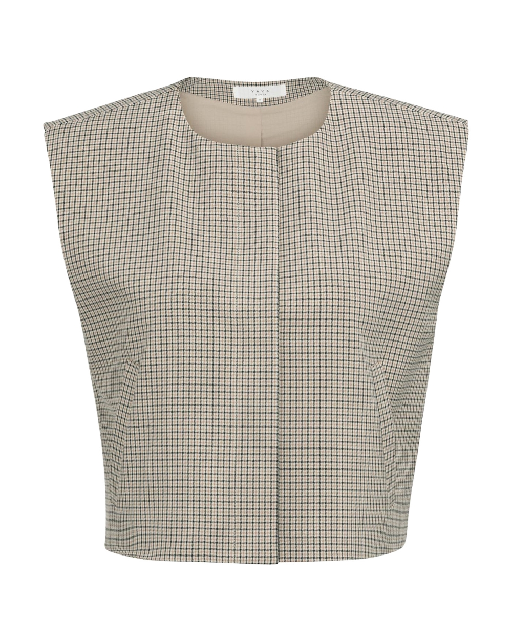 GERUIT GILET MET SCHOUDERVULLINGEN BEIGE