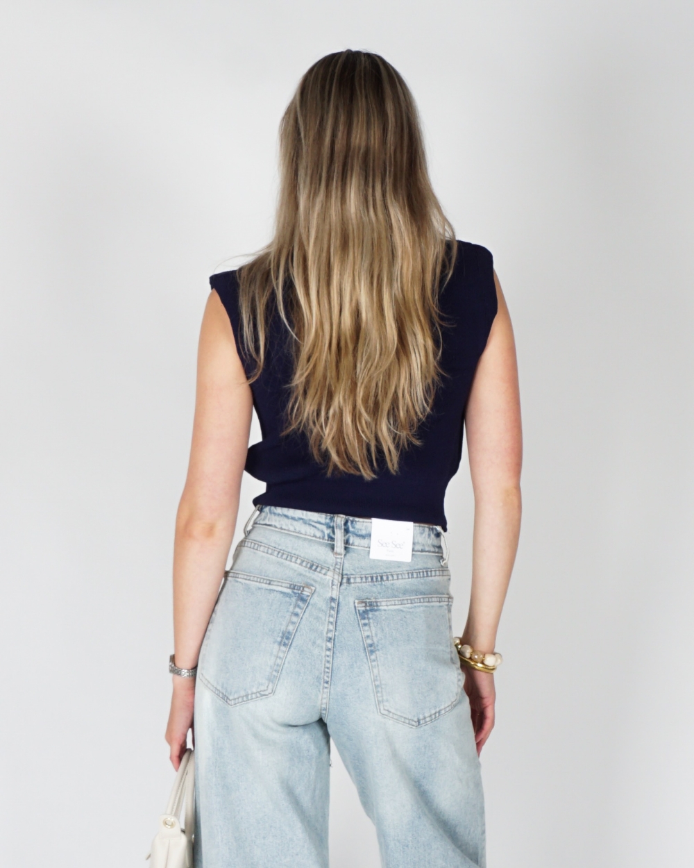 SPENCER TOP DONKERBLAUW
