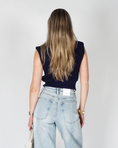 SPENCER TOP DONKERBLAUW
