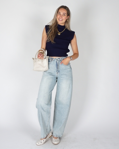SPENCER TOP DONKERBLAUW
