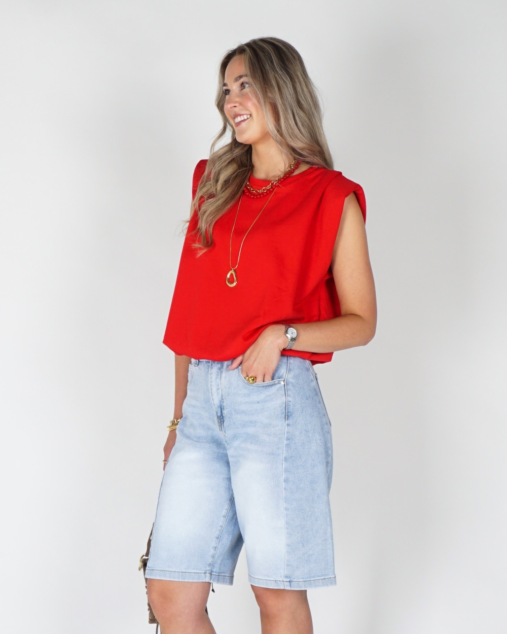 BALLON SWEAT MOUWLOZE TOP ROOD