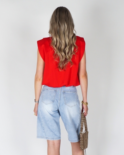 BALLON SWEAT MOUWLOZE TOP ROOD