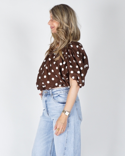 Gossip 12358 ONE SHOULDER POLKA DOT TOP