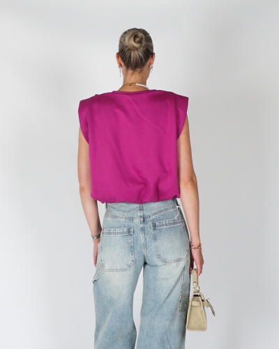 BALLON SWEAT MOUWLOZE TOP FUCHSIA