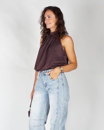 Gossip HALTER TOP STRIK Bordeaux