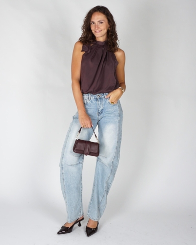 Gossip HALTER TOP STRIK Bordeaux